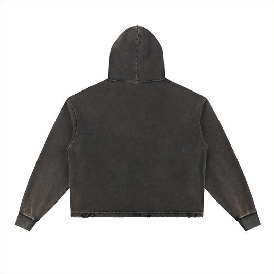 The Blank Vintage Wash Frayed-Hem Hoodie