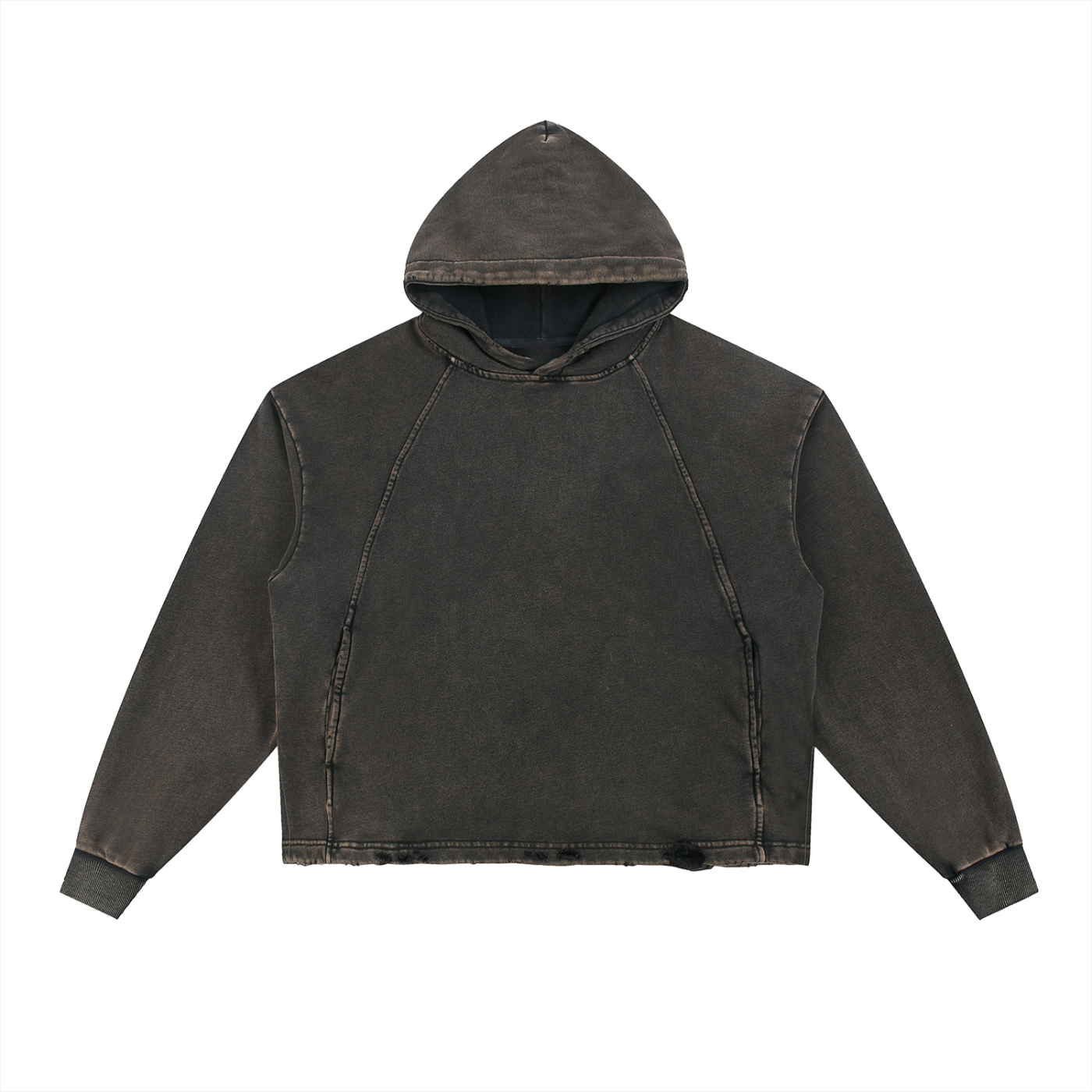 The Blank Vintage Wash Frayed-Hem Hoodie